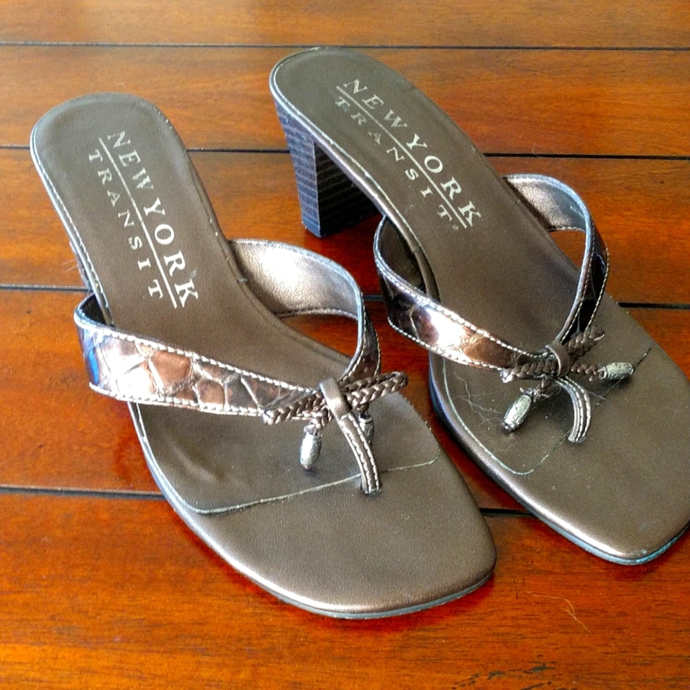 New York Transit Kitten Sandals. Size 6. 2 inch heels.